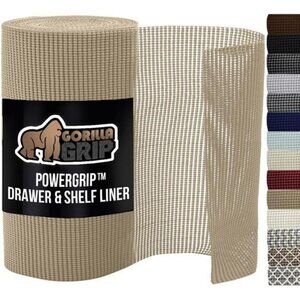 Beige Non Slip Shelf Liner 12 x 20 Feet Drawer Cabinet Liner Kitchen Storage Mat